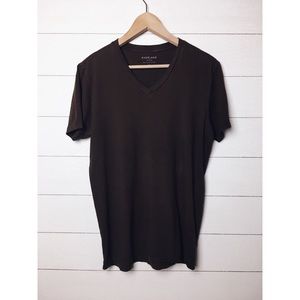 Everlane | V Neck Knit T Shirt in Dark Brown